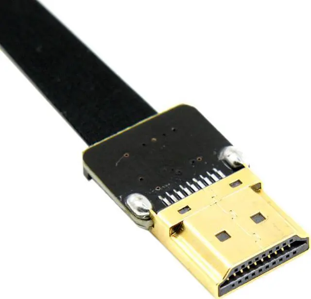 Alt view image 3 of 4 - NGFF 20cm FPV HDMI-compatible Male to 90 Degree Down Angled HDMI-compatible Male HDTV FPC Flat Cable for Multicopter Aerial