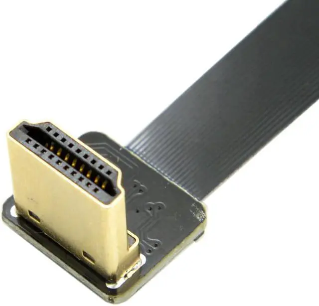 Alt view image 4 of 4 - NGFF 20cm FPV HDMI-compatible Male to 90 Degree Down Angled HDMI-compatible Male HDTV FPC Flat Cable for Multicopter Aerial