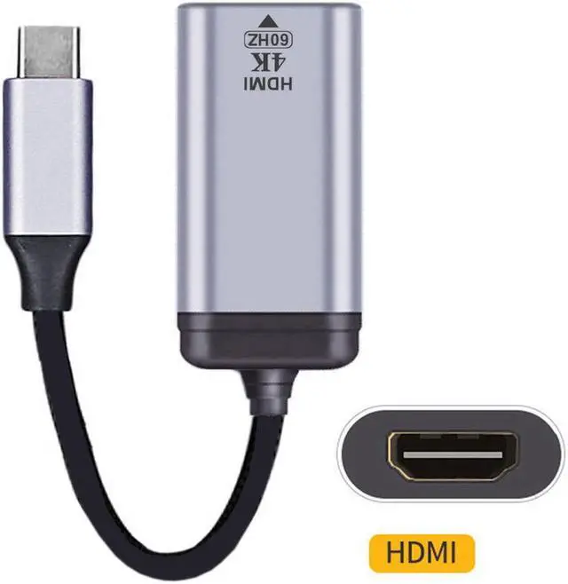 Alt view image 4 of 4 - USB-C Type C to HDMI-compatible Cable HDTV Adapter 4K 60hz 1080p for Tablet & Phone & Laptop