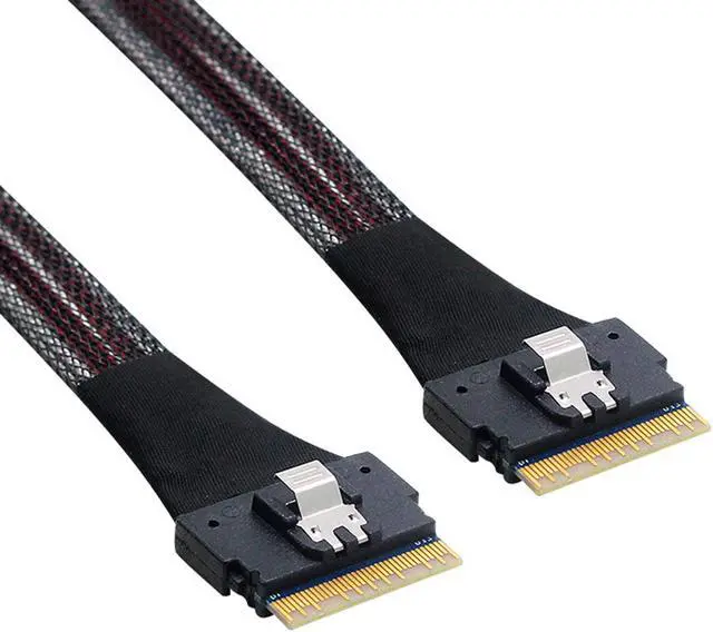 Alt view image 5 of 7 - To SFF-8654 Slim SAS Target Cable 50cm PCI-E Slim Line SAS 4.0 SFF-8654 8i 74pin Host