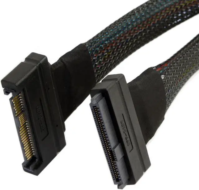 Alt view image 6 of 7 - NGFF  68pin U.2 U2 SFF-8639 NVME PCIe SSD Male to Female Extension Cable 50cm