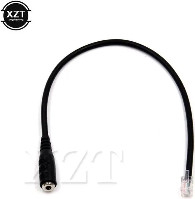 Alt view image 2 of 3 - 3.5mm Smartphone Cable Jack to RJ12 Headset To Office Phone Cable Cord Converter Telephone Using Adapter
