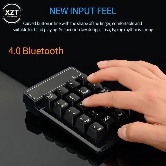 Alt view image 2 of 6 - Portable 19 Keys Wireless Numeric Keyboard 4.0 Bluetooth Digital Keyboard For Desktop Notebook Tablet PC Accounting Tasks Keypad