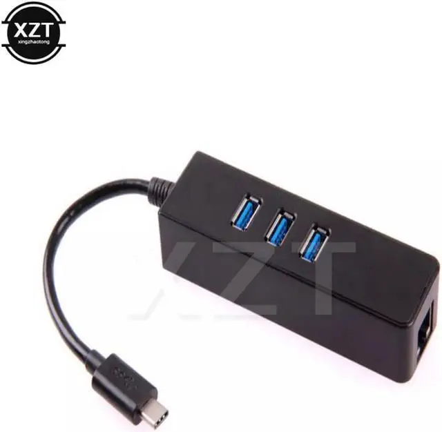 Alt view image 2 of 6 - USB-C Hub Hab USB Type-C to 3 ports USB 3.0 Hubs with RJ45 External Lan Adapter Ethernet for Macbook ChromeBook Multi-Function