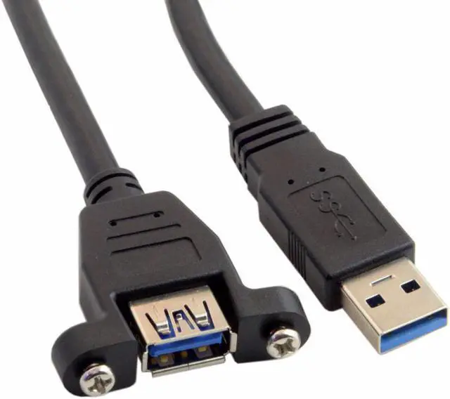 Alt view image 2 of 5 - super speed USB 3.0 panel mount Cable female To Male A M F extension cable 0.5m