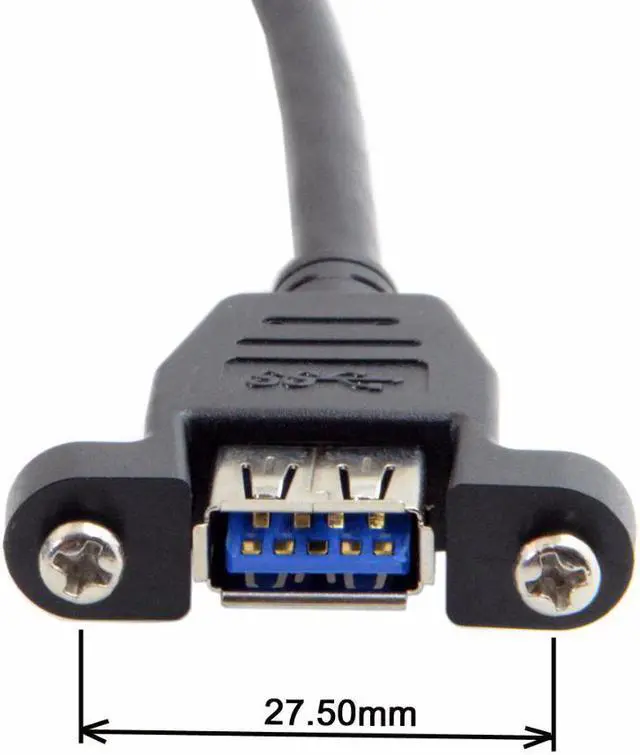 Alt view image 3 of 5 - super speed USB 3.0 panel mount Cable female To Male A M F extension cable 0.5m