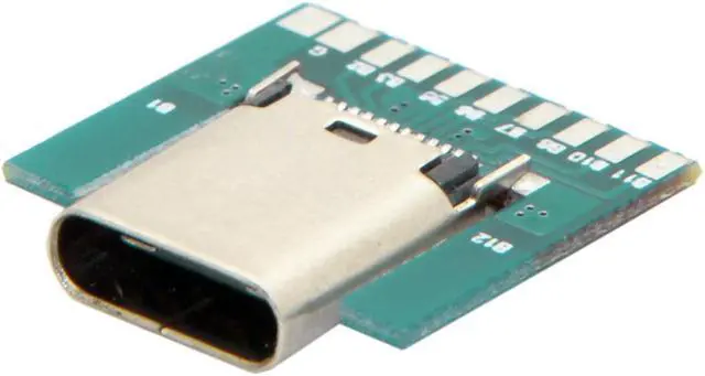 Alt view image 3 of 5 - USB 3.1 Type C Female Socket Connector Plug SMT Type With PC Board DIY 24pin