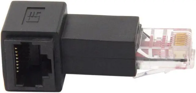 Alt view image 2 of 3 - Cable  Right Angled 90 Degree 8P8C FTP STP UTP Cat 5e Male to Female Lan Ethernet Network Extension Adapter