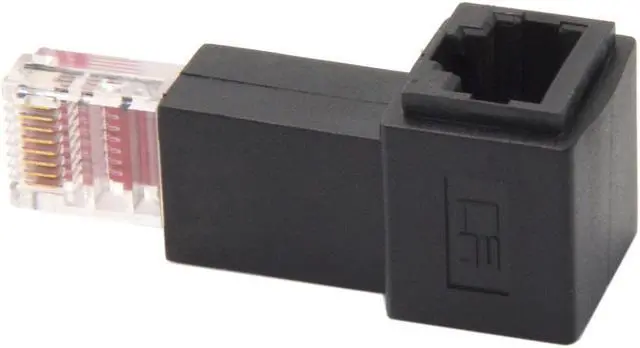 Alt view image 3 of 3 - Cable  Right Angled 90 Degree 8P8C FTP STP UTP Cat 5e Male to Female Lan Ethernet Network Extension Adapter