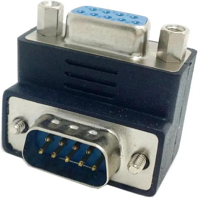 Alt view image 2 of 5 - Chenyang DSUB D-SUB RS232 9Pin Male to Female Down Right Angled 90 Degree Extension Adapter For Display Projector Computer