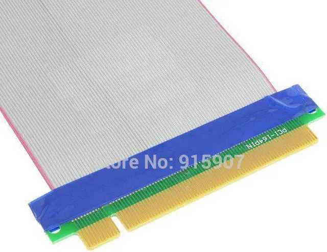 Alt view image 3 of 5 - 20cm PCI-E Express 16X to 16x Male to Female Riser Extender Card Ribbon Cable