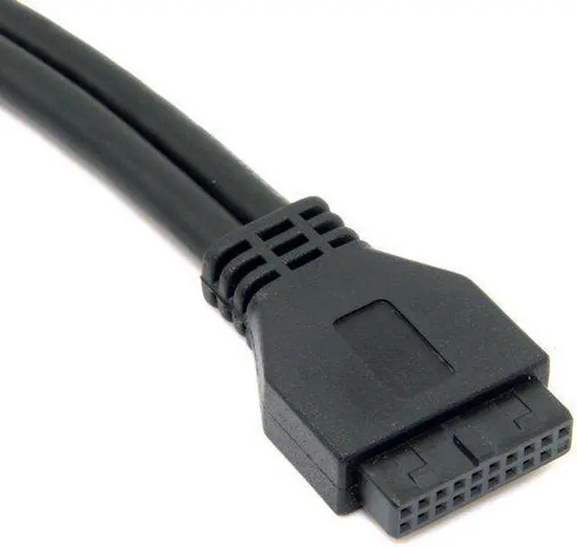 Alt view image 3 of 5 - USB 3.0 Dual Ports A Female Screw Mount Type to Motherboard 20pin Header Cable Black Color
