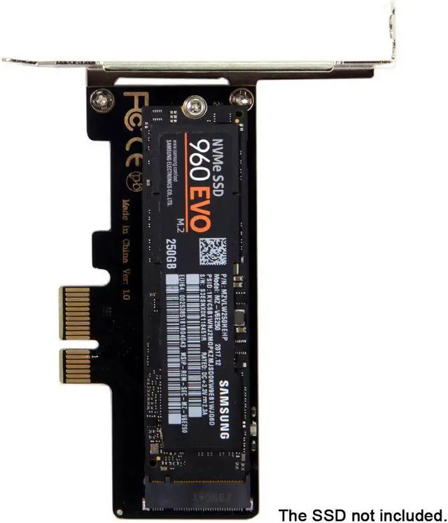Alt view image 3 of 3 - M.2 NGFF M-Key to Low Profile PCI-E 3.0 x4 Lane SSD Nvme AHCI PCI Express Adapter Card
