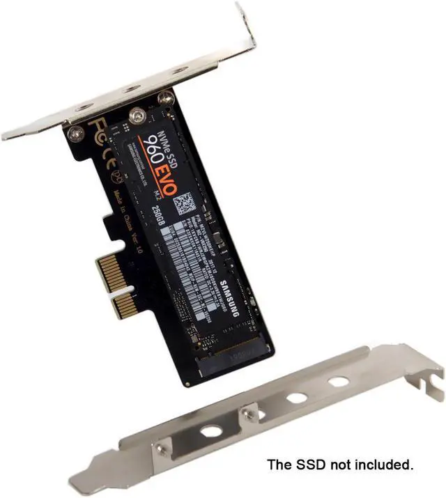 Alt view image 2 of 3 - M.2 NGFF M-Key to Low Profile PCI-E 3.0 x4 Lane SSD Nvme AHCI PCI Express Adapter Card