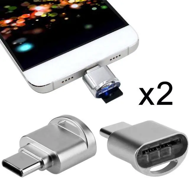 Alt view image 2 of 3 - 2pcs  USB-C USB 2.0 Type C to Micro SD SDXC TF Card Reader Adapter for Laptop & Cell Phone