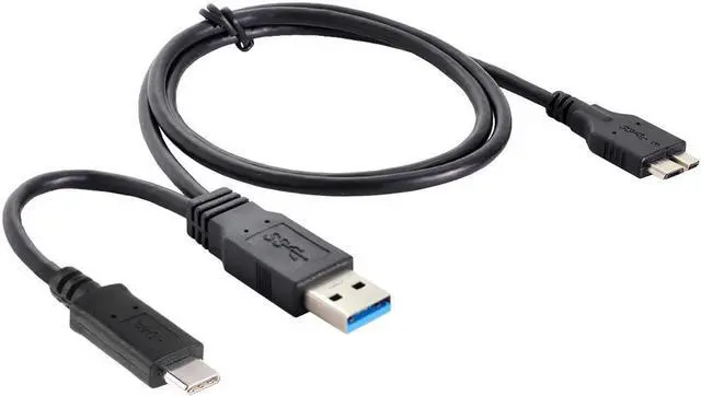 Alt view image 3 of 3 - USB-C USB 3.1 Type-C & USB 3.0 Type-A Host to Micro USB 3.0 Target Combo Data Cable for Disk