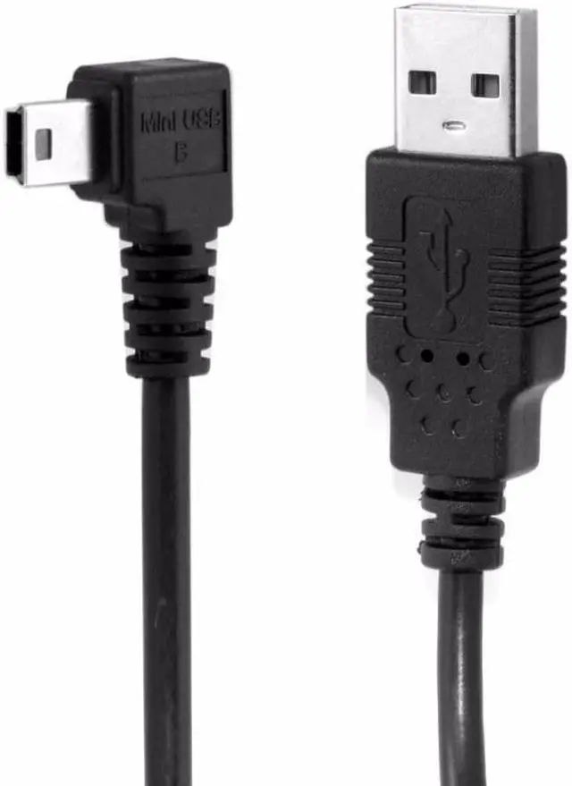 Alt view image 2 of 3 - Mini USB B Type 5pin Male Left Angled 90 Degree to USB 2.0 Male Data Cable with Ferrite 3.0m