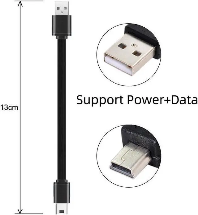Alt view image 2 of 3 - USB 2.0 Type-A Male to 5Pin Mini USB Male Data Flat Slim FPC Cable for FPV & Disk & Phone 13cm