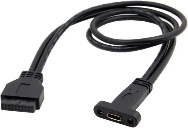 Alt view image 2 of 3 - 40cm USB 3.1 Type C USB-C Female to USB 3.0 Motherboard 19Pin Header Cable Single Port USA