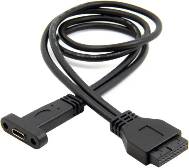 Alt view image 3 of 3 - 40cm USB 3.1 Type C USB-C Female to USB 3.0 Motherboard 19Pin Header Cable Single Port USA