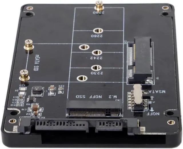 Alt view image 3 of 3 - mSATA SSD & Combo M.2 NGFF B-key to SATA 3.0 Adapter Converter Case Enclosure with Switch