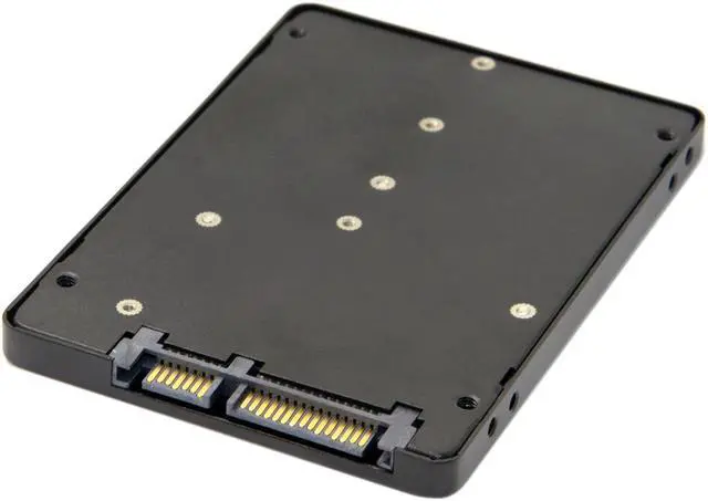 Alt view image 2 of 3 - M.2 NGFF (SATA) SSD B+M Key Socket 2 to 2.5 SATA Adapter Card Adapter Converter with Black White Metal Case
