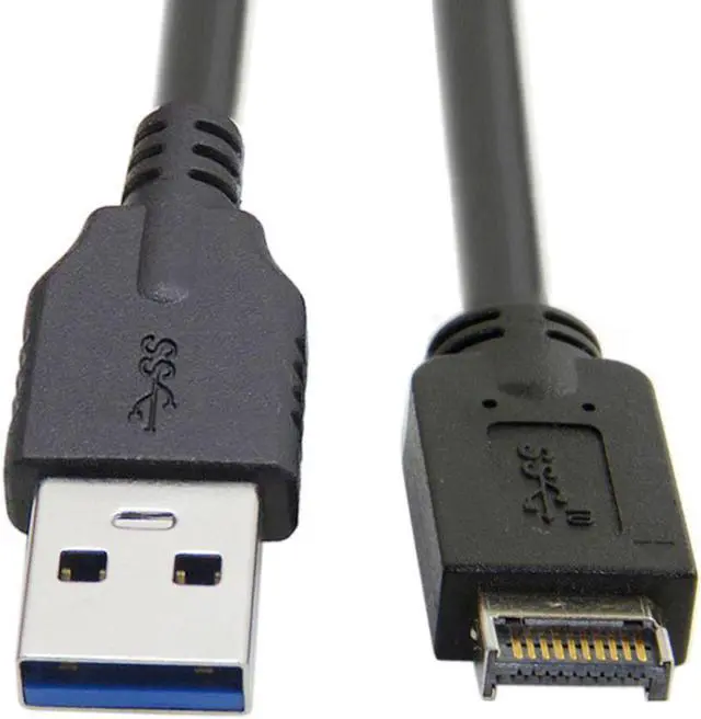 Alt view image 2 of 3 - USB 3.0 Type-A Male to USB 3.1 Front Panel Header Extension Data Cable Converter Cord 50cm Black