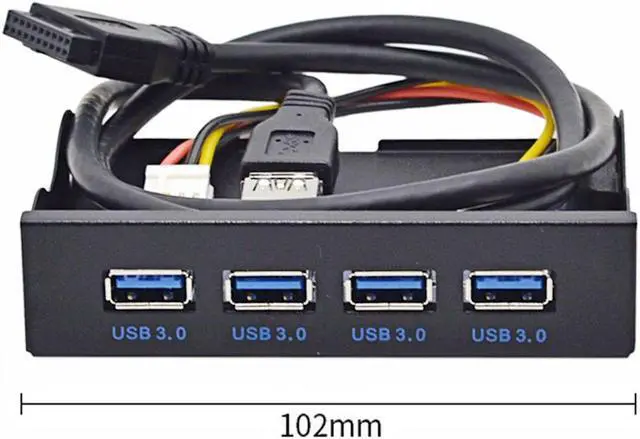 Alt view image 3 of 3 - USB 3.0 HUB 4 Ports Front Panel to Motherboard 20Pin Connector Cable for 3.5" Floppy Bay