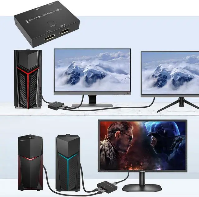 Alt view image 3 of 3 - DP DisplayPort 1.4 Bi-Direction Switch MST Hub Support HDCP SST Extended 8K@30hz 4K@60hz