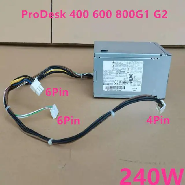 Alt view image 4 of 6 - PSU For HP ProDesk 400 600 800G1 G2 6Pin 240W Power Supply D12-240P3B D12-240P2A 702309-002 751886-001 702307-001 702455-001