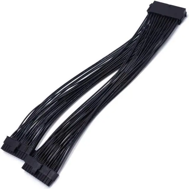 Main image of 32cm ATX 24Pin 1 To 2 Port Power Supply Extension Cable PSU Male To Female Splitter 24PIN Extension Cable