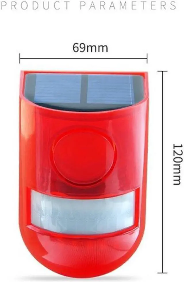 Alt view image 5 of 6 - Wireless IP65 Motion Sensor Solar Alarm Light Outdoor Garden Security Lamp Infrared Motion Sensor Detector Siren Strobe Alarm