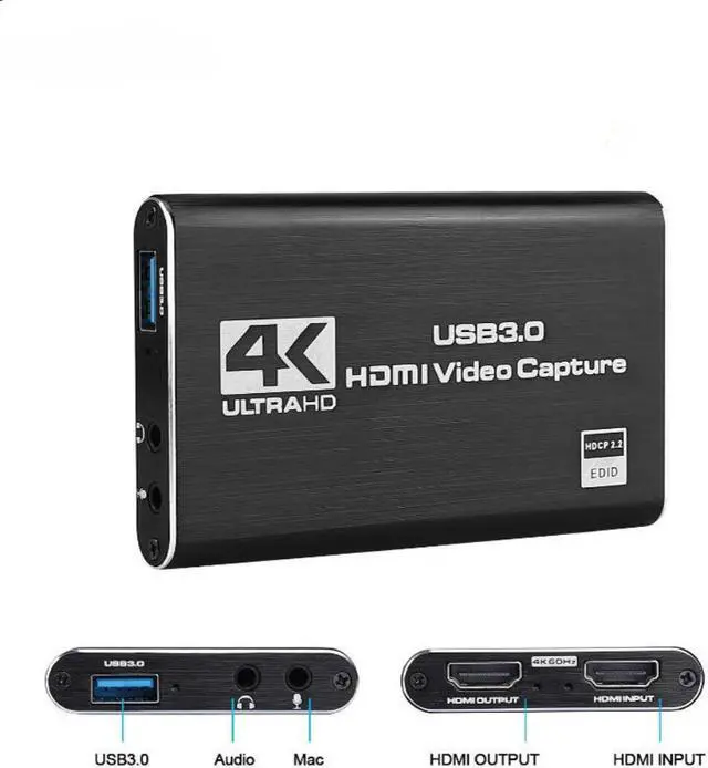 Alt view image 4 of 6 - USB 4K 60Hz HDMI-Compatible Video Capture Card 1080P for Game Recording Plate Live Streaming Box USB 3.0 Grabber for PS4 Camera