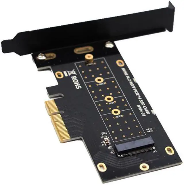 Alt view image 4 of 6 - M.2 NVME SSD to PCIe x4 Card Converter 2230 2242 2260 2280 NVM Express PCI-e Adapter x4 x8 x16 Slot w/PCI Cover Mounting Bracket