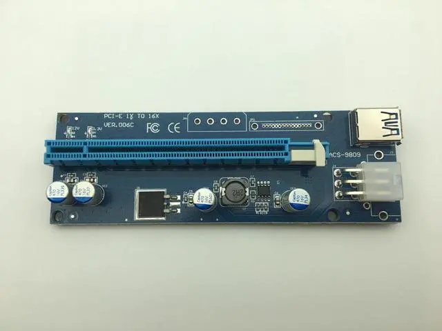Alt view image 6 of 6 - Riser Card PCI-E 1x to 16x Extender with LED Light 60cm USB 3.0 PCI-E Riser 6Pin Power for BTC Bitcoin Mining Antminer Miner