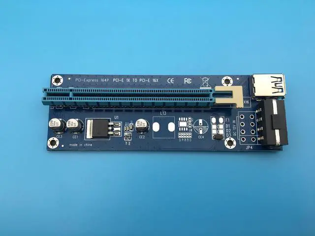 Alt view image 5 of 6 - 60cm PCI-E PCIe PCI Express 1x to 16x Riser USB 3.0 Extender Cable with Sata to 4Pin IDE Power Supply for BTC Miner RIG