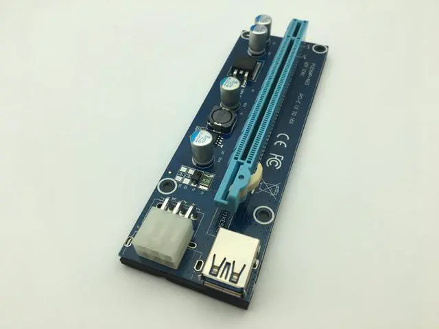 Alt view image 4 of 6 - Riser Card PCI-E 1x to 16x PCI Express Riser Card USB 3.0 Cable SATA to IDE Molex 6Pin Power Cable for BTC Antminer Miner Mining