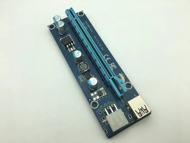 Alt view image 5 of 6 - Riser Card PCI-E 1x to 16x PCI Express Riser Card USB 3.0 Cable SATA to IDE Molex 6Pin Power Cable for BTC Antminer Miner Mining