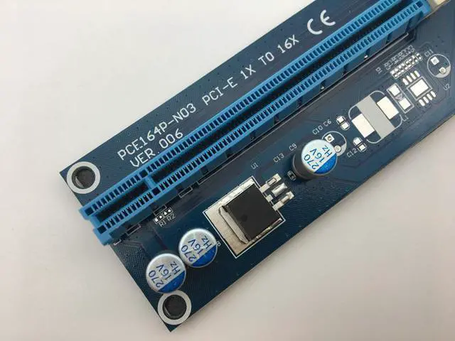 Alt view image 6 of 6 - Riser PCI-E Extender PCI Express Riser Card 1x to 16x USB3.0 SATA to 4Pin IDE Molex Power for BTC Miner Machine Antminer Mining