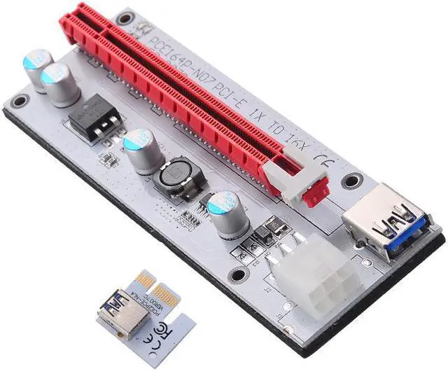 Alt view image 4 of 6 - 3 in 1 4pin Molex PCI-E Riser Card 6pin Riser SATA 60cm PCIE 1x to 16x PCI Express Riser Card for Antminer Bitcoin Miner Mining