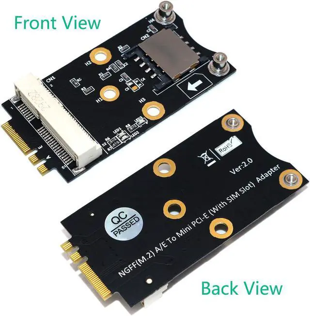 Alt view image 6 of 6 - M.2 Wifi Adapter Mini PCIE Wireless Network Card to M2 NGFF Key A+E Wifi Card Raiser with SIM Card Slot for WiFi/WWAN/LTE Module