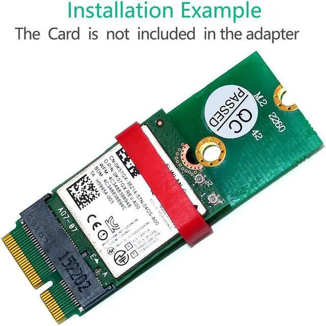 Alt view image 2 of 3 - QINDIAN Add On Card Converter M.2 E Key Adapter Raiser Key E to Key E Riser Card for Intel 7265/8260/8260/9260 M2 WiFi Cards