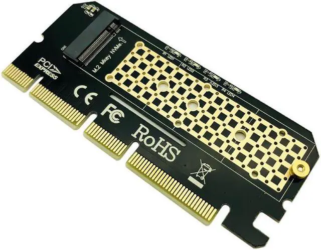 Alt view image 2 of 3 - PCIE to M2 Adapter PCI Express PCI-E 3.0 X4 X8 X16 to M.2 NGFF M Key Connector M2 Nvme PCIE SSD Heatsink SSD Riser Card with LED