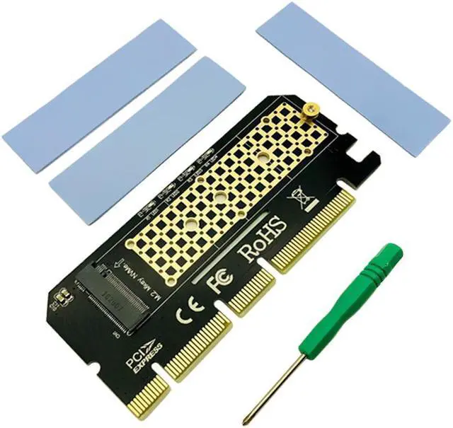 Main image of PCIE to M2 Adapter PCI Express PCI-E 3.0 X4 X8 X16 to M.2 NGFF M Key Connector M2 Nvme PCIE SSD Heatsink SSD Riser Card with LED