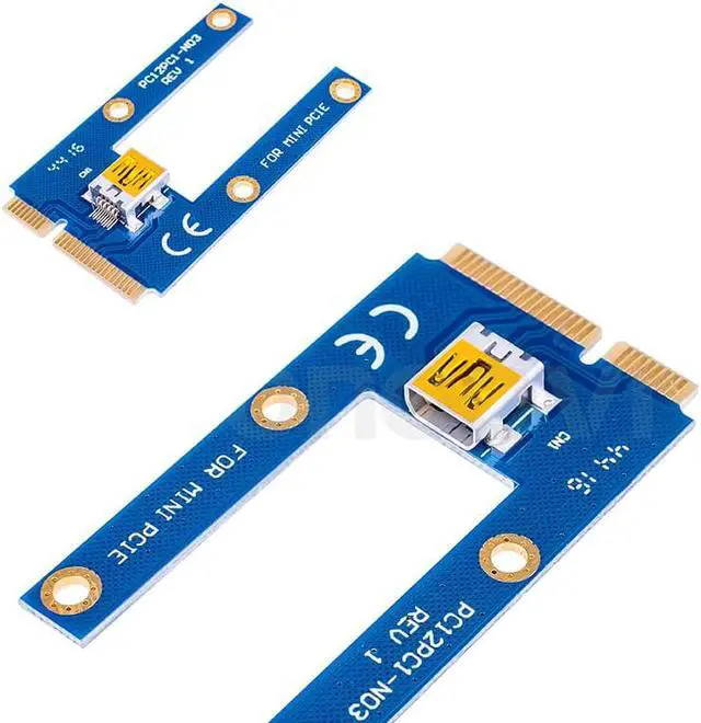 Alt view image 5 of 6 - Mini PCI-E PCI Express Extender Riser Card 1x To 16x PCIE Mining Card USB 3.0 Power Cable Adapter for BitCoin BTC Miner Machine