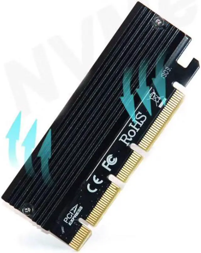 Alt view image 6 of 6 - M.2 NVME Raiser PCIE to M2 Adapter PCI Express GEN3 High Speed Compatible PCIE X16 X8 X4 Slot LED Indicator for 2230-2280 M2 SSD