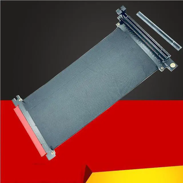 Main image of Riser PCI-E x16 To x16 graphics card upright Riser Extension ribbon Cable For Alpha 550RGB 330 Water cooled Tower case PCIe 16x