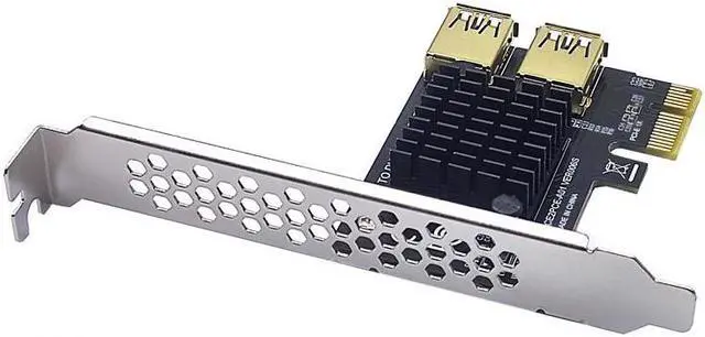 Alt view image 5 of 6 - PCIE PCI-E PCI Express Riser Card 1x to 16x 1 to 2 USB 3.0 Slot Multiplier Hub Adapter Riser For Bitcoin Mining Miner BTC Device