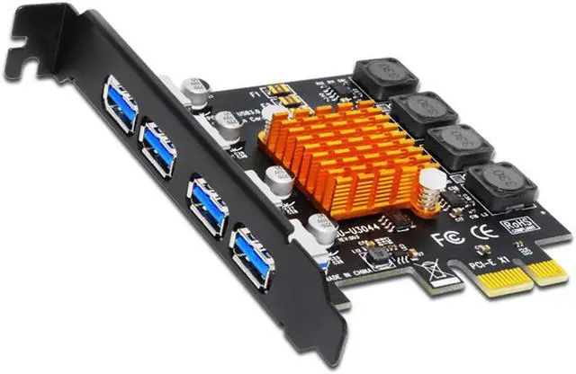 Alt view image 6 of 6 - 4 Port USB 3.0 PCI Express Card USB 3.0 PCI-E Expansion Card Adapter PCIE USB 3.0 HUB Controller Cards USB3.0 PCIE Extender Card