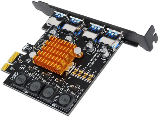 Alt view image 5 of 6 - 4 Port USB 3.0 PCI Express Card USB 3.0 PCI-E Expansion Card Adapter PCIE USB 3.0 HUB Controller Cards USB3.0 PCIE Extender Card